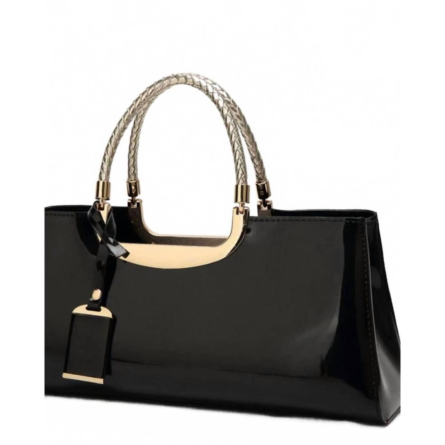 Accity - Women's Glossy Patent Leather Tote