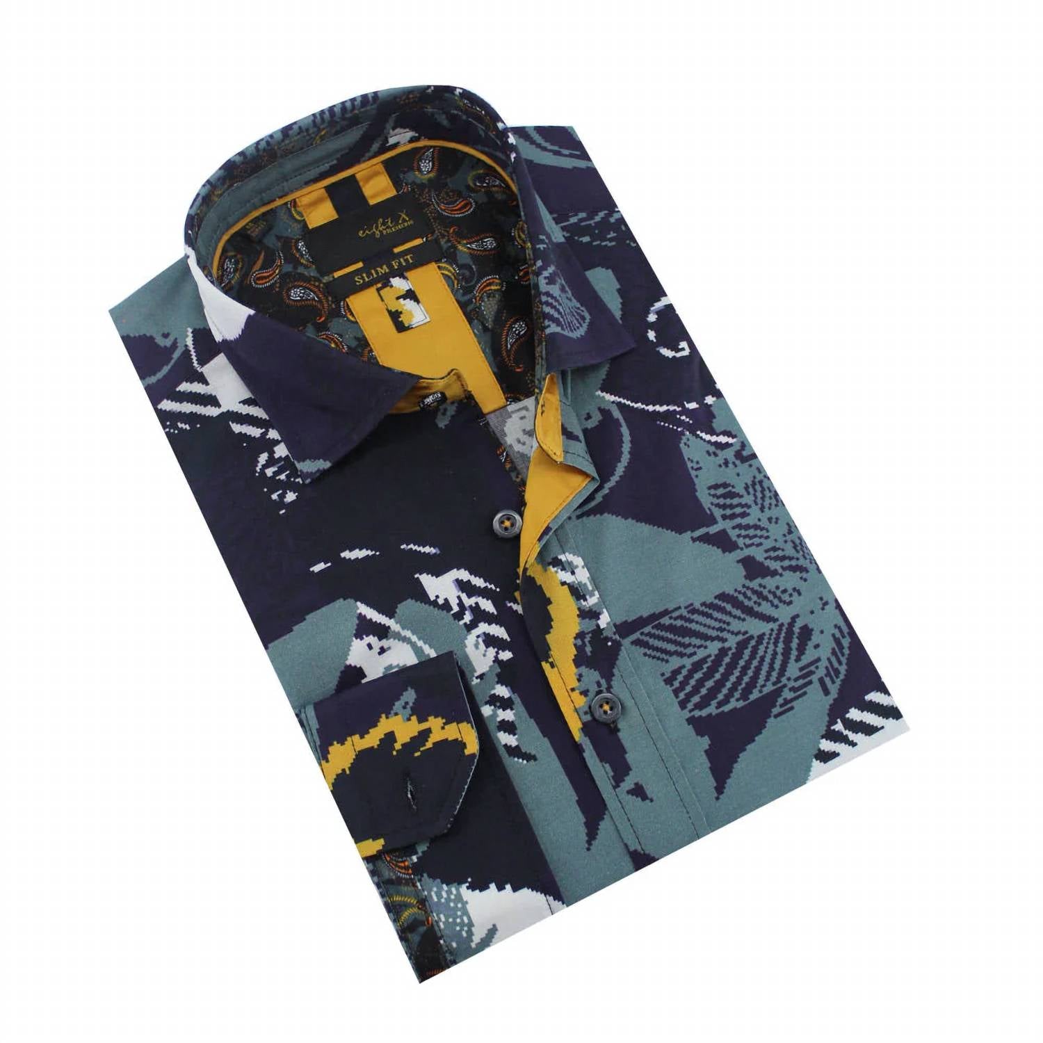 Eight X - Pixelated Garden Print Shirt