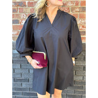 Entro - Kiley V-neck Puff Sleeve Mini Dress