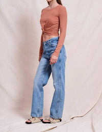 Sundry - Front Twist Long Sleeve T-shirt