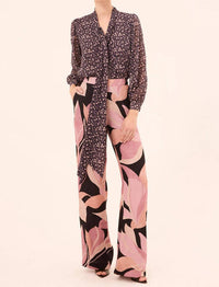 Misa Los Angeles Cher Pants in moody abstract flora jacquard - women's pants