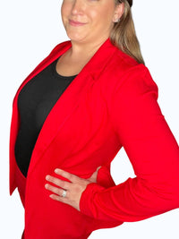 SKIES ARE BLUE Knit Long Sleeve Blazer in scarlet red - women's jacket
