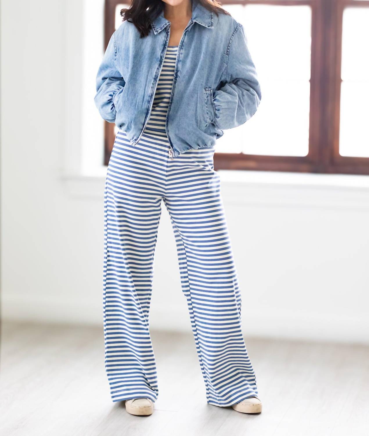 Blanknyc - Bottomless Brunch Denim Bomber Jacket