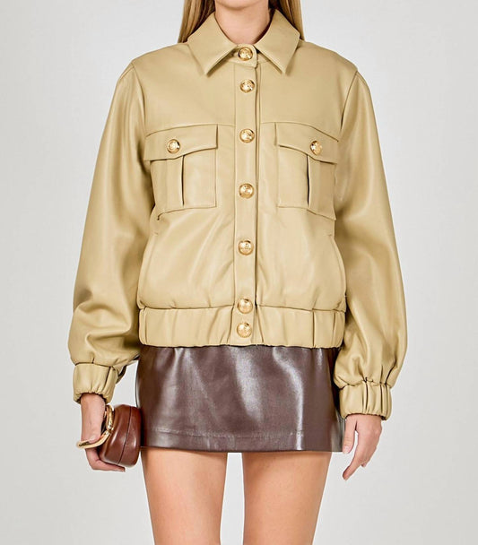 Endless Rose - Faux Leather Buttons Jacket