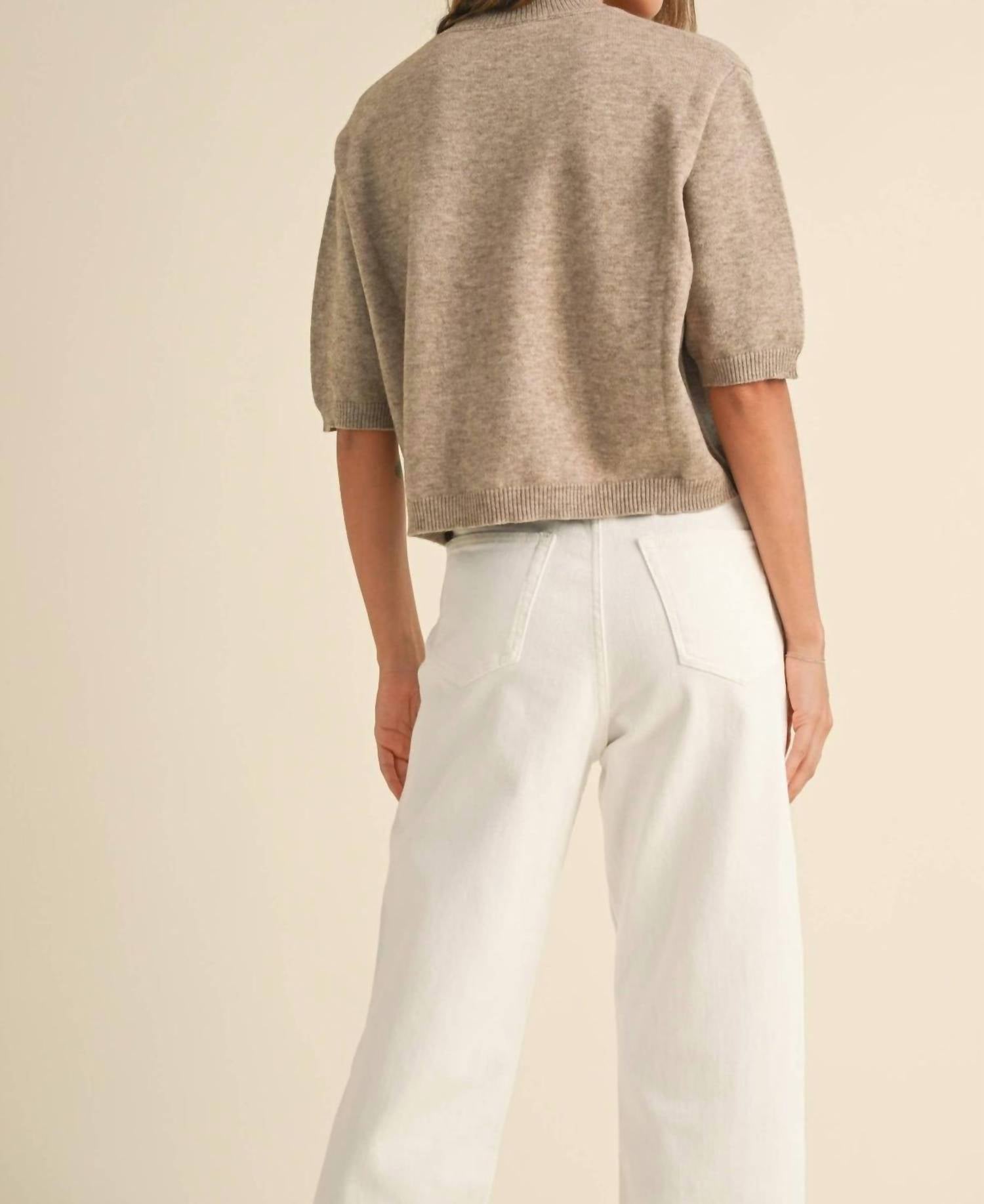 MIOU MUSE The Nora Sweater in mocha - women's sweater - alternate view