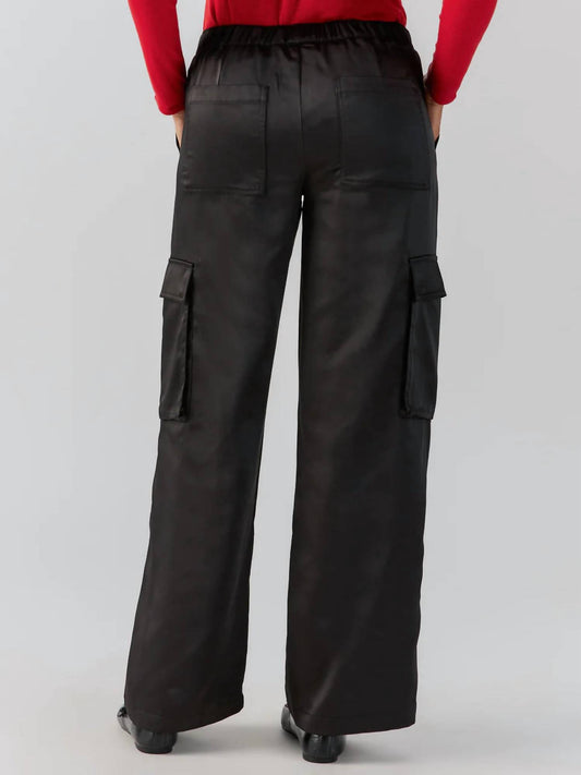 Sanctuary - Satin Cargo Wide Leg Pants