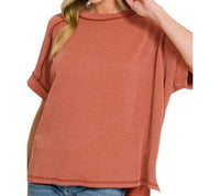 Zenana - Ribbed Round Neck Top