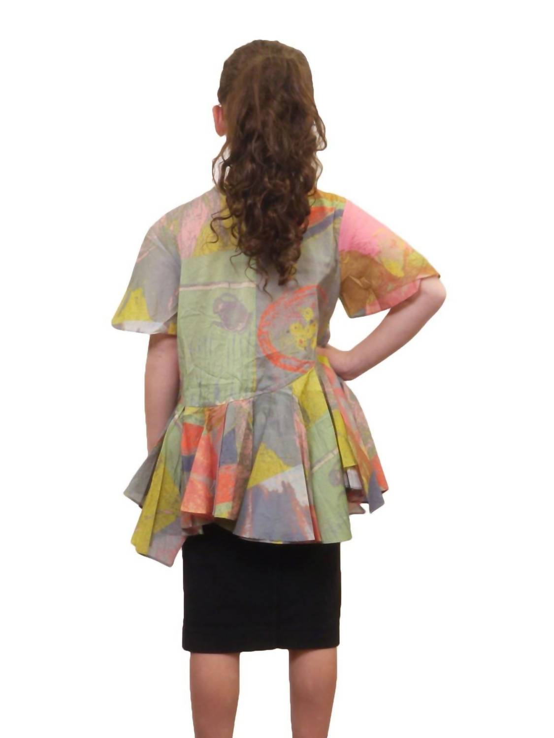 Bottom Ruffles Short Sleeve Shirt