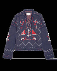 The Great. - The Fisherman Lace Up Sweater