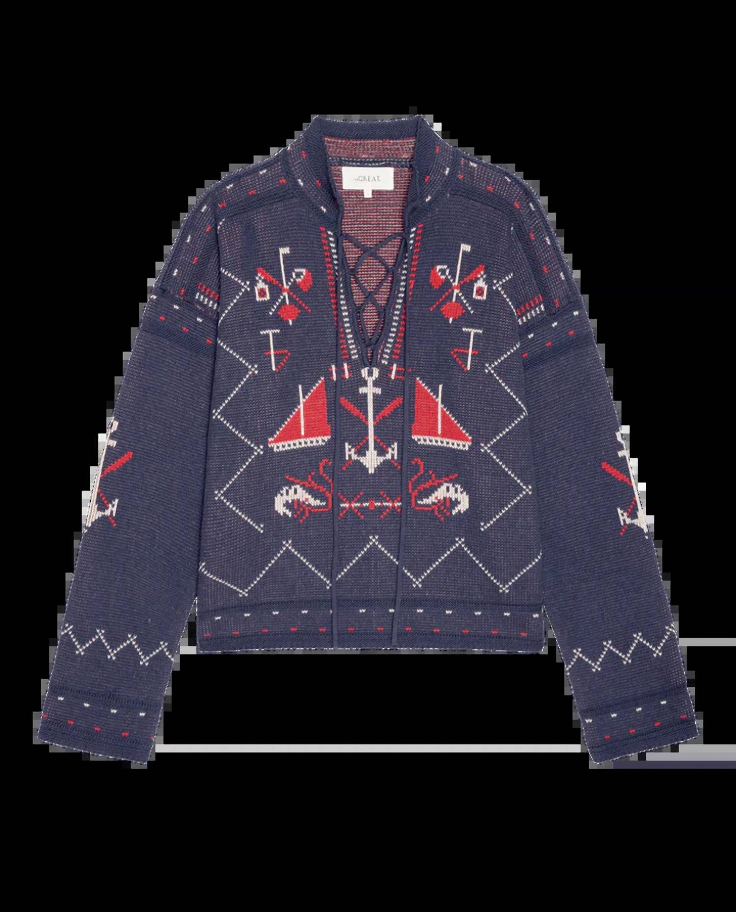 The Great. - The Fisherman Lace Up Sweater
