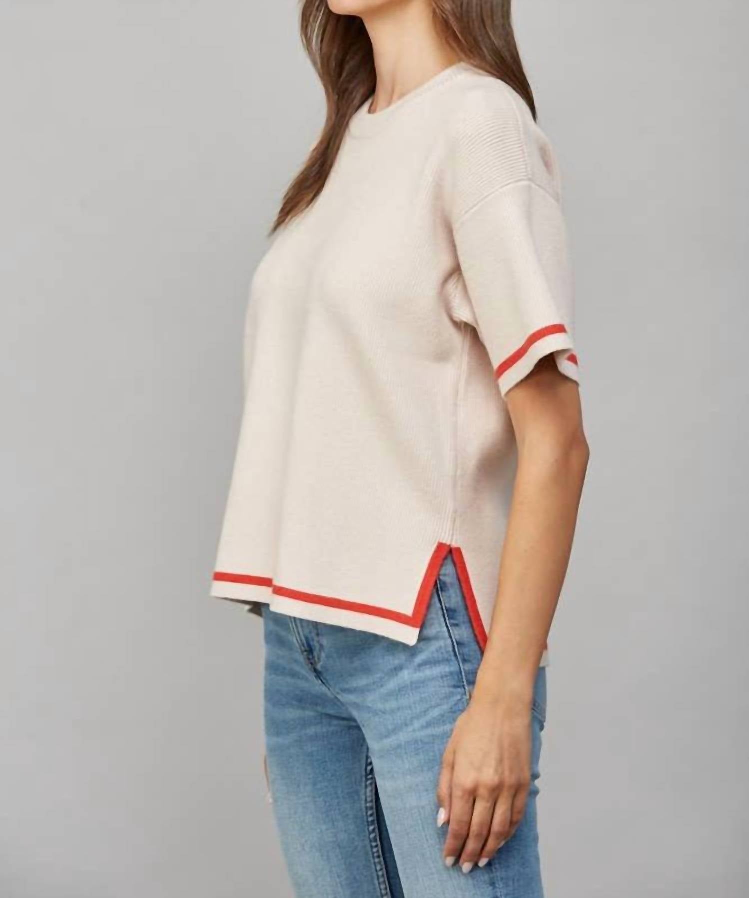 Fate - Edge Contrast Trim Sweater Tee