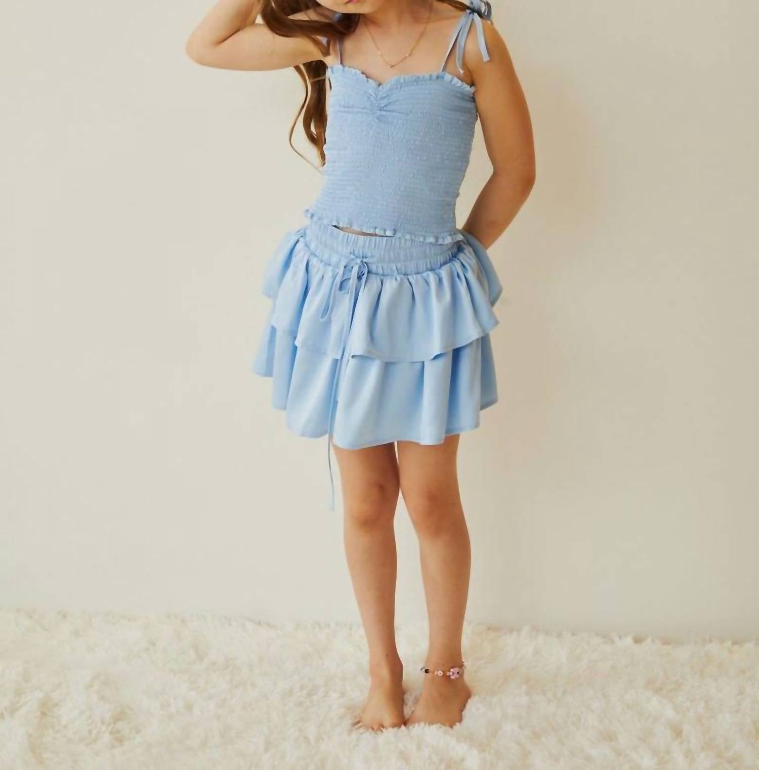 THEME Georgia Top in pastel blue - women's blouse - alternate view