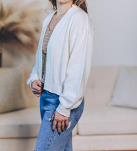 In February Timeless Waffle Cardigan in cream - women's cardigan - alternate view