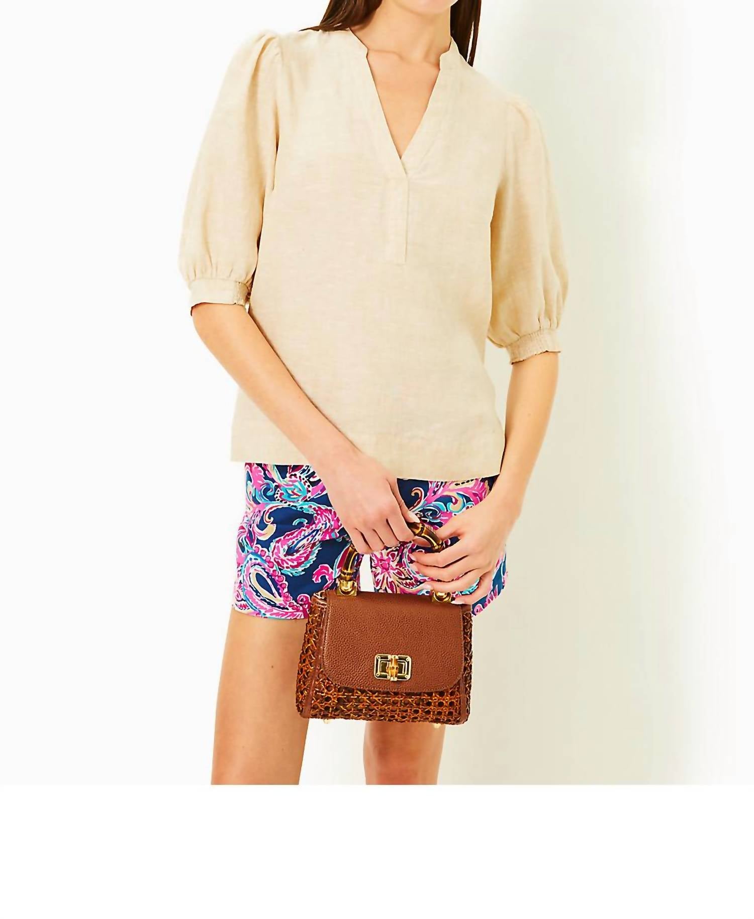 Lilly Pulitzer - Mialeigh Elbow Sleeve Linen Top