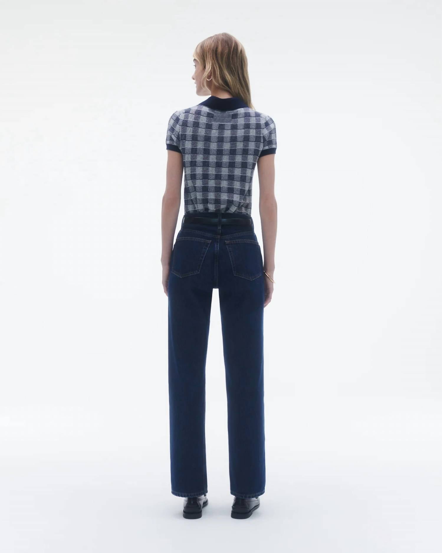 Guest In Residence - Gingham Shrunken Polo Top