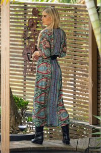 Cienna Harriet Split Dress in blue - women's dress - alternate view