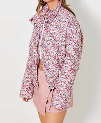 Baevely By Wellmade - Wishful Thinking Floral Puffer Jacket