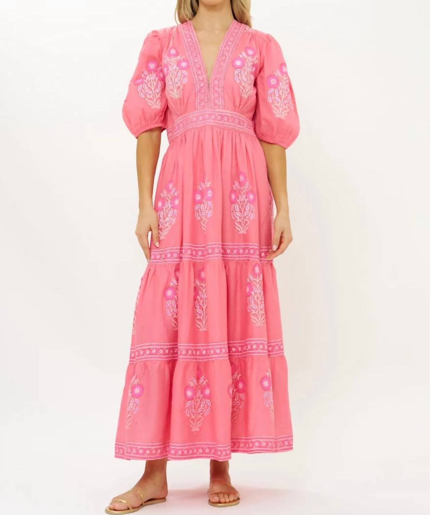 Oliphant - V-neck Puff Maxi Dress