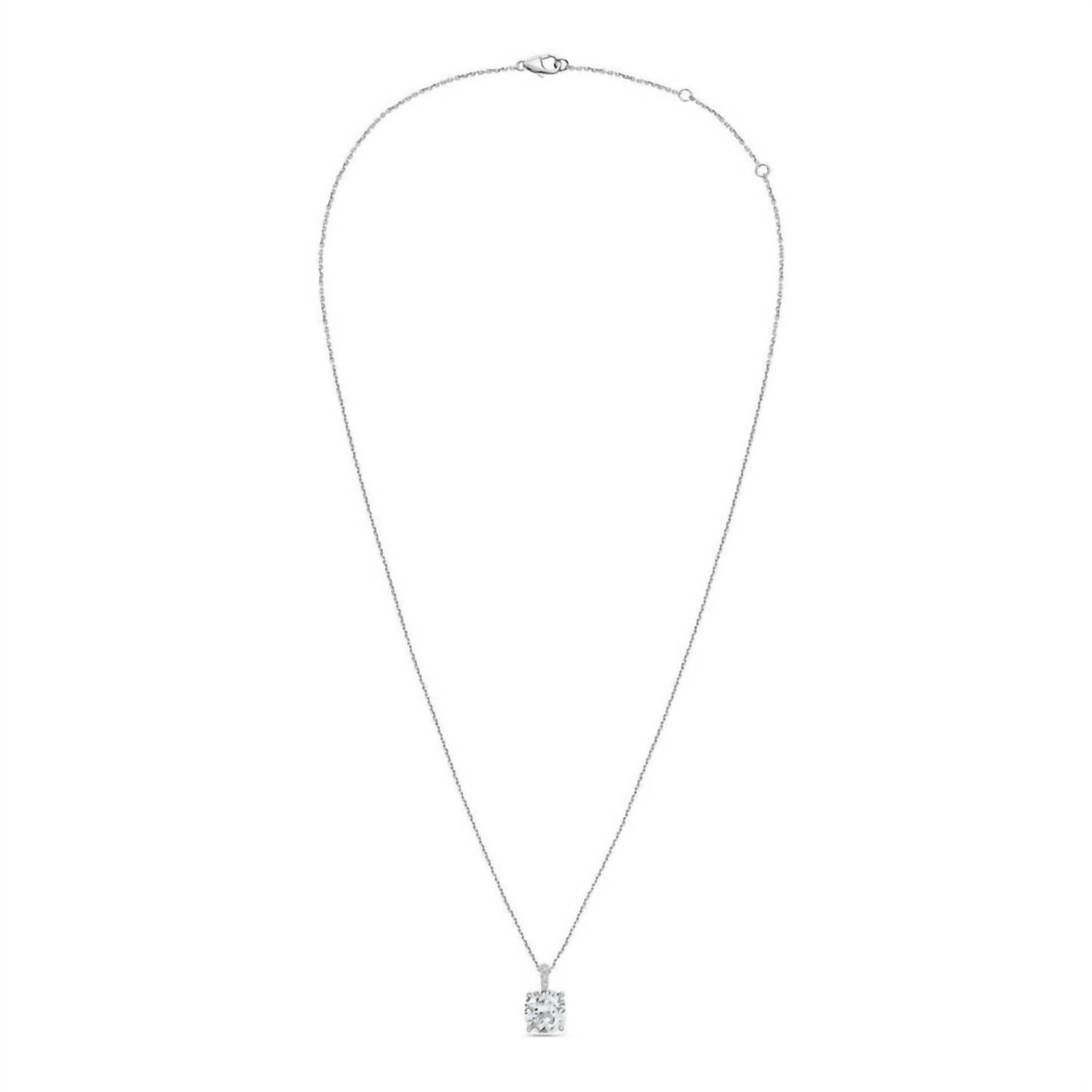 Diana M Jewels - Women's Lab Grown Diamond Solitaire Cushion Pendant Necklace