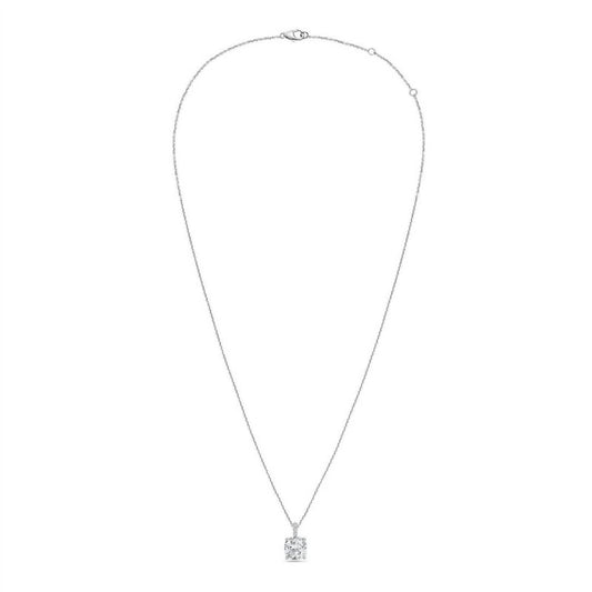 Diana M Jewels - Women's Lab Grown Diamond Solitaire Cushion Pendant Necklace