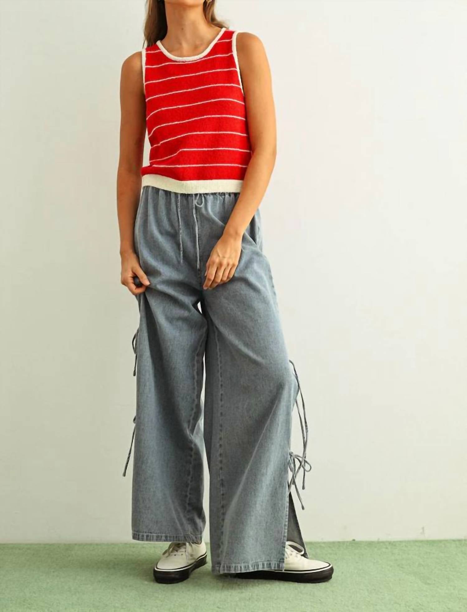 Miou Muse - Striped Knit Top