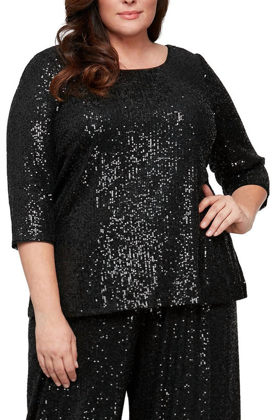 Alex Evenings - Sequined Party Top