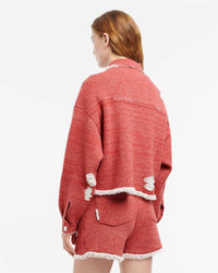 Barrie Denim Fringed Cashmere Cotton Shorts in special cinder - women's shorts - alternate view