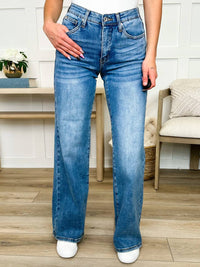Saige Denim - Makayla Tummy Control Mid-rise Wide Leg Jeans