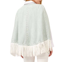 Blue B - Fringe Detail Open Cape Jacket