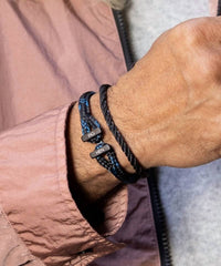 Pig & Hen Men's Icy Ike Bracelet in black ocean blue - men's jewelry - detail view