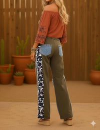 Little Secret Of Mine - Boho Elastic Waist Pockets Wide-leg Pants