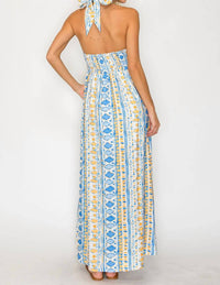 Meet Me In Santorini - Halter Maxi Dress