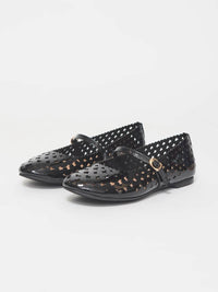 All Black - Women's Laiser Mary Jane Ballet Flats