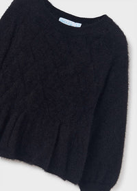 Abel & Lula - Shiny Openwork Faux Fur Sweater