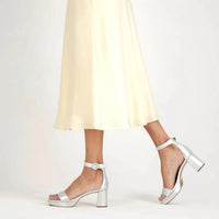 BERNARDO Women's Carla Platform Sandal in silver antique calf - women's sandal - view 7