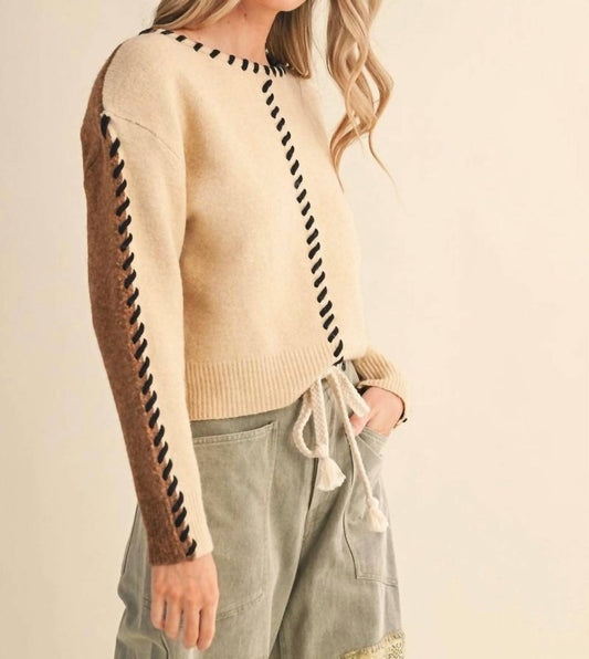 &Merci - Whip Stitch Two-tone Sweater