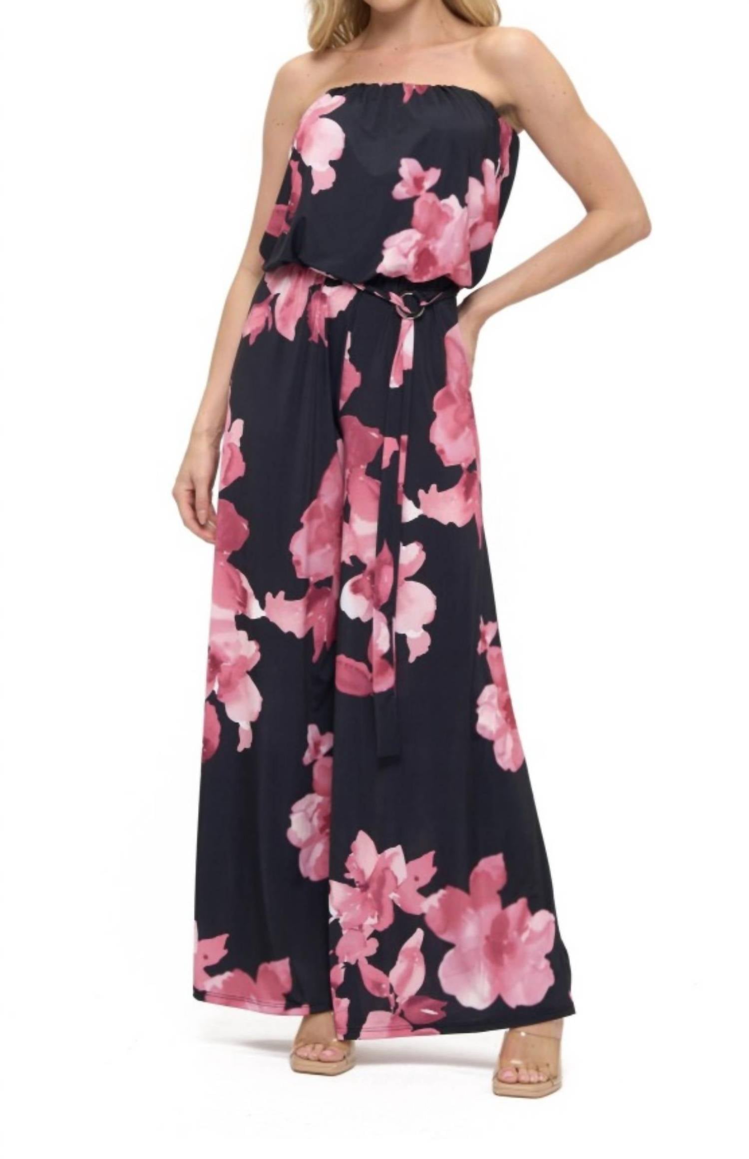 Ariella - Printed Tube Jumpsuit