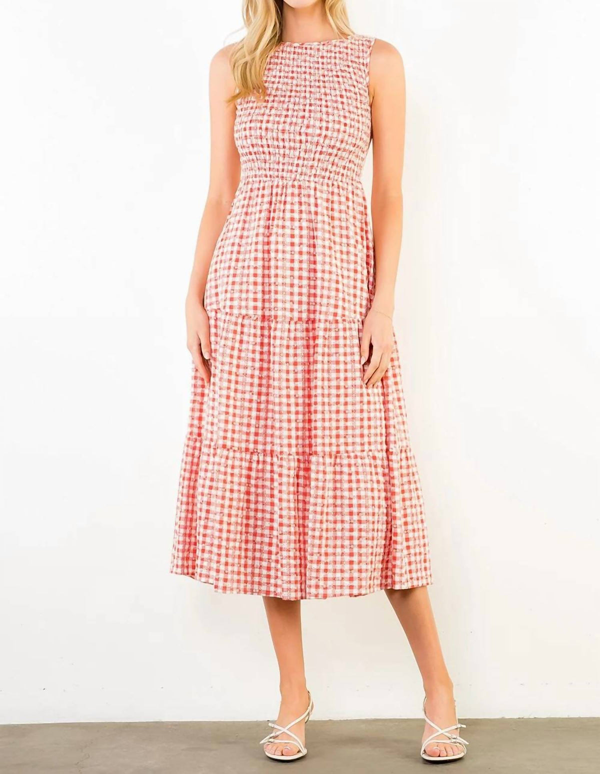 Thml - Women's Sleeveless Gingham Patterned Dress