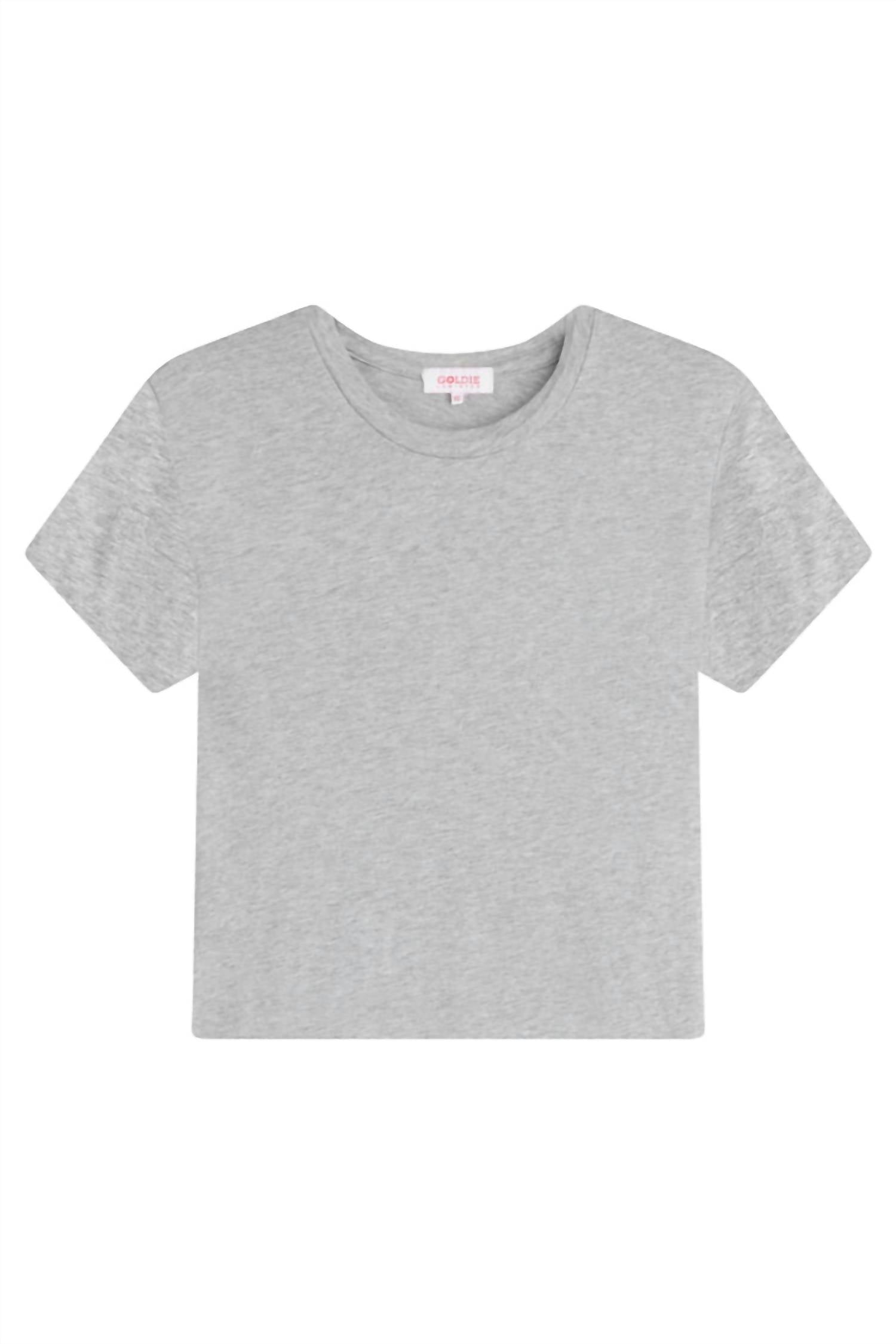 GOLDIE Cropped Boy Tee in gray heather - women's t-shirt - alternate view