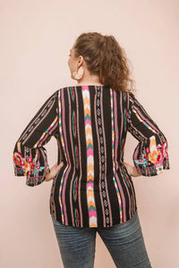 Andree By Unit - Bell Sleeve Embroidery Tunic Top