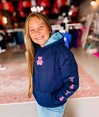 Simply Southern - Girl's Tickled Pink Bear Hoodie