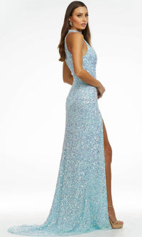 Ashleylauren - Sequin Halter Gown