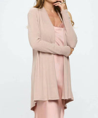 Renee C - Brushed Knit Draped Cardigan With Cashmere Feel