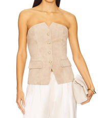 Cami Nyc - Zamora Strapless Suede Corset Top