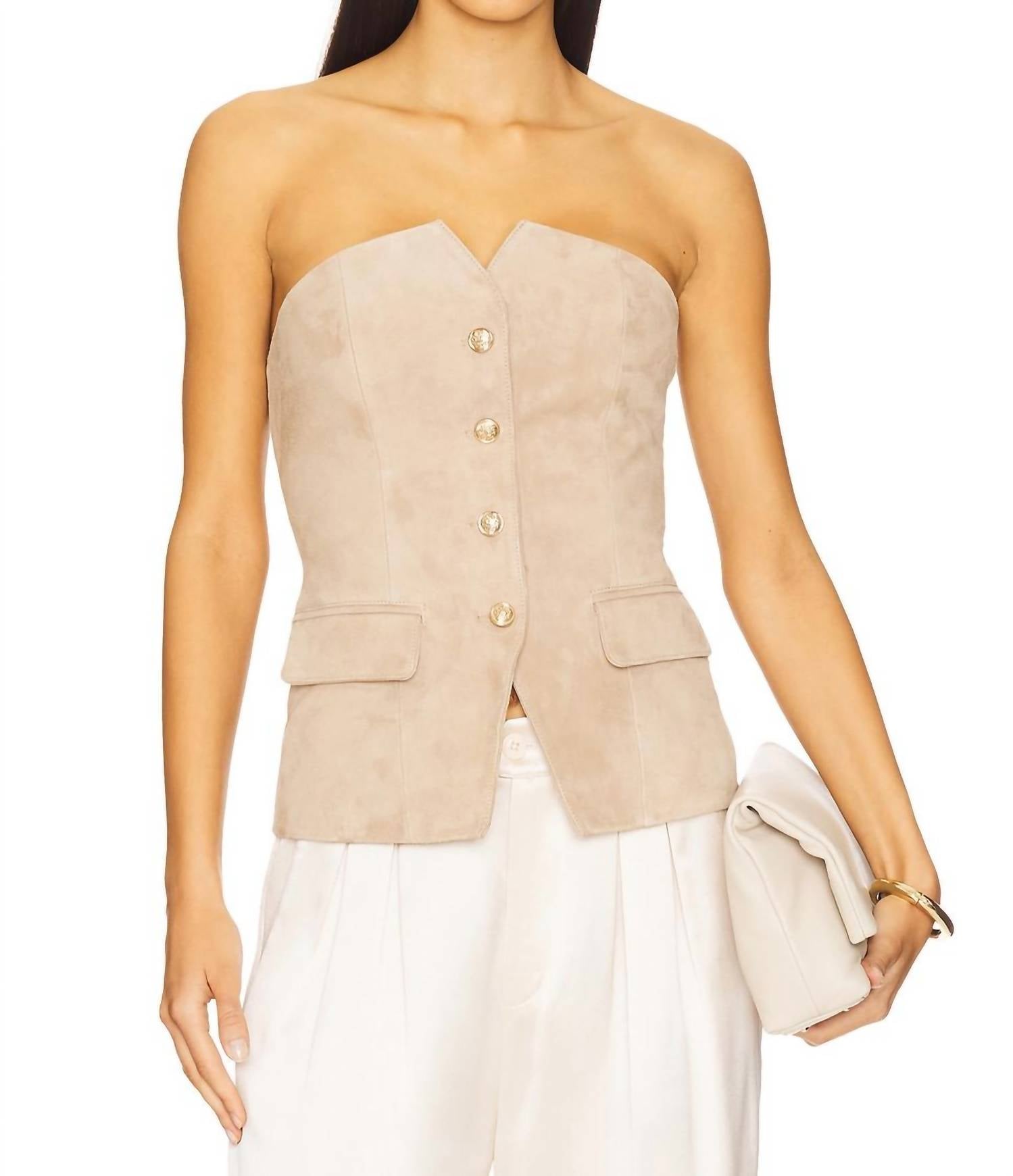 Cami Nyc - Zamora Strapless Suede Corset Top