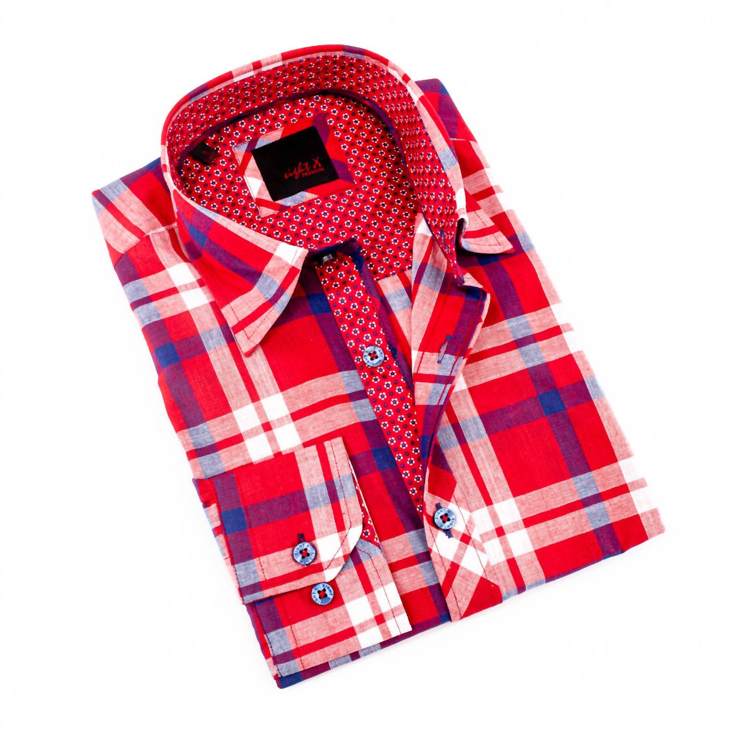 Eight X - Men's Plaid Linen Shirt