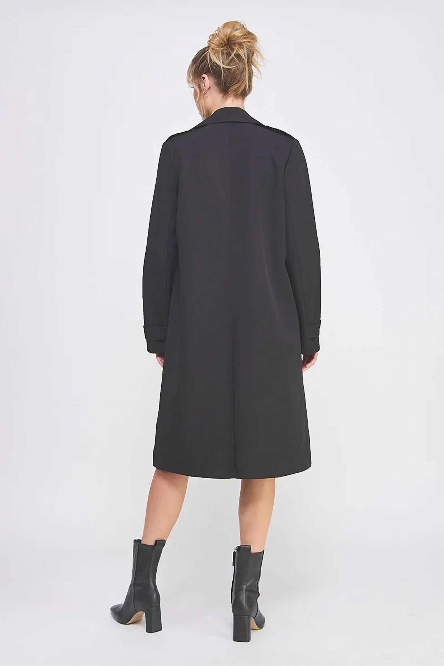 Allie Rose - Long Sleeve Tie Waist Trench Coat