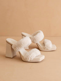 Oasis Society - Women's Simone Fuzzy Banded Platform Party Heel