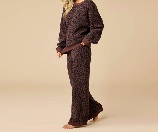 Softies - Marshmallow Leopard Print Crew Neck Lounge Set