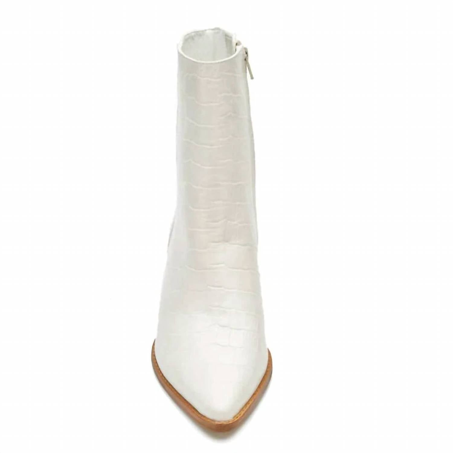 Matisse Women's Spade Booties in white croc vegan leather - women's shoe - view 4